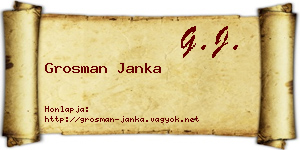 Grosman Janka névjegykártya